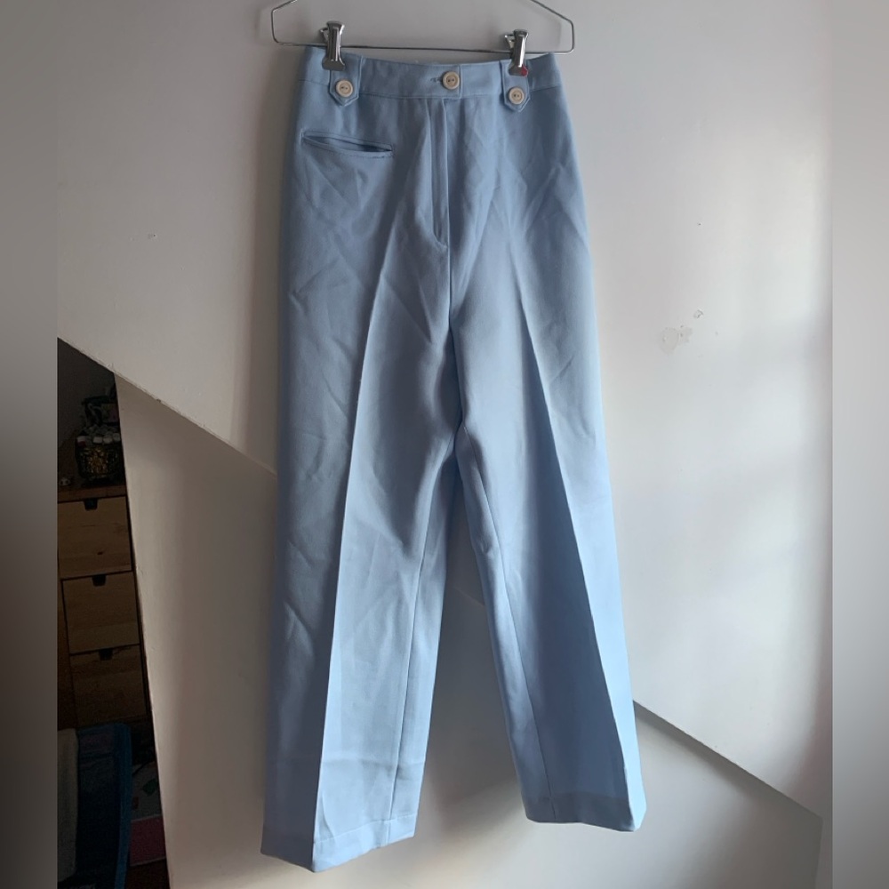 Light Blue High Waist Vintage Trousers